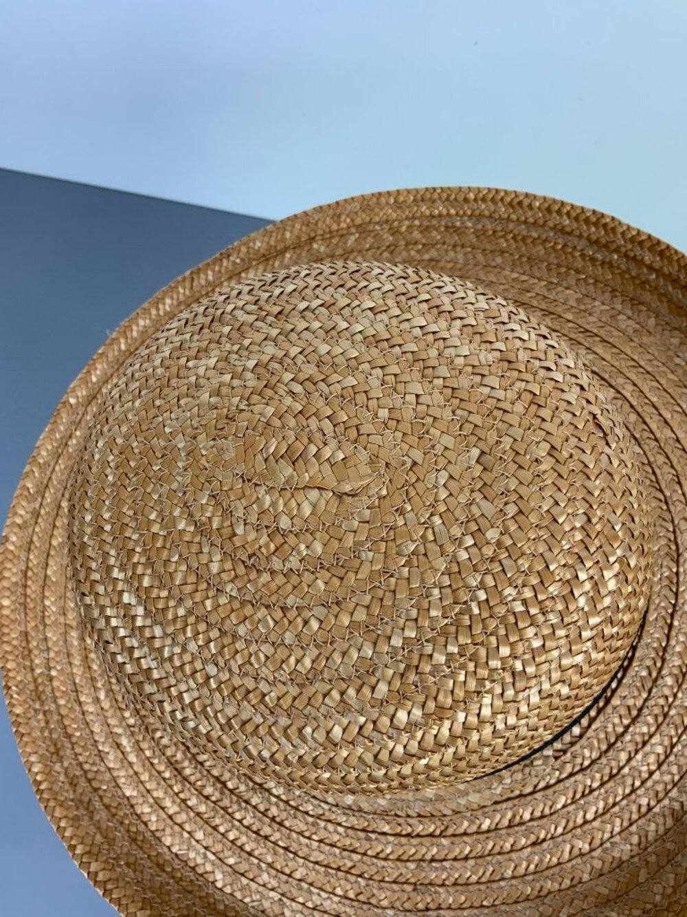 Natural Straw Sun Summer Hat by Filippo Catarzi Florence Italy Sz M - Picture 7 of 16